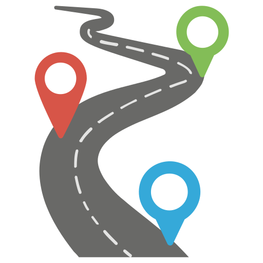 Ein Symbol für eine Straßenkarte