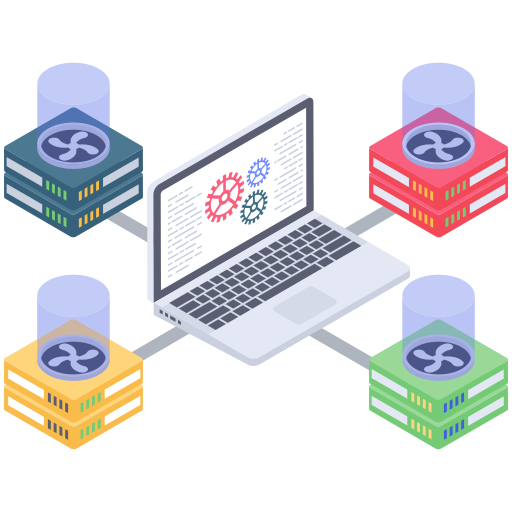 An icon illustrating AI system.