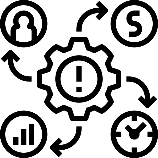 An icon illustrating the large-scale impacts of AI.