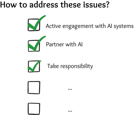 Checklist which specifies the action items for addressing fairness challenges.