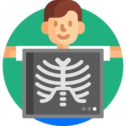An icon showing a patient's chest x-ray.