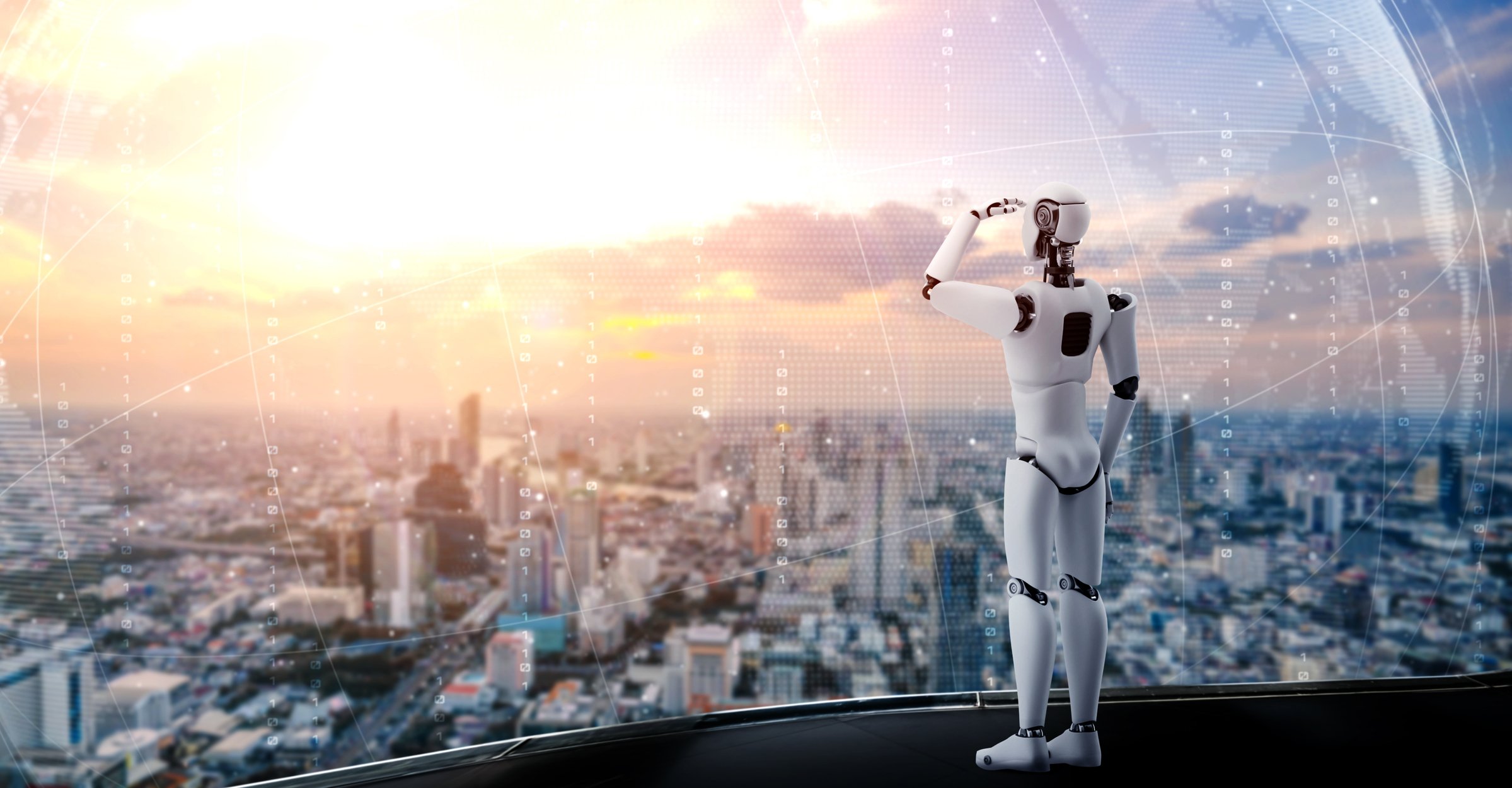 A robot planning their journey.