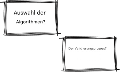 Symbolbild mit Aspekten, die Data Scientists anderen Stakeholdern erklären können