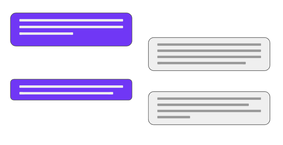 A multi-turn conversation.