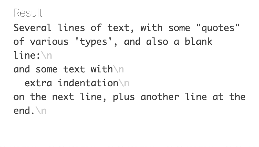 Output of the text written in YAML fold multiline style.