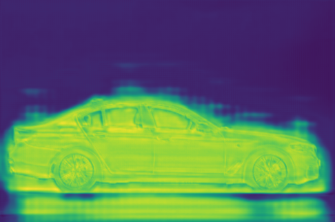 Semantic mask overlaid onto the car image