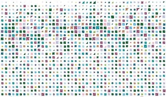 Um mosaico de quadrados coloridos
