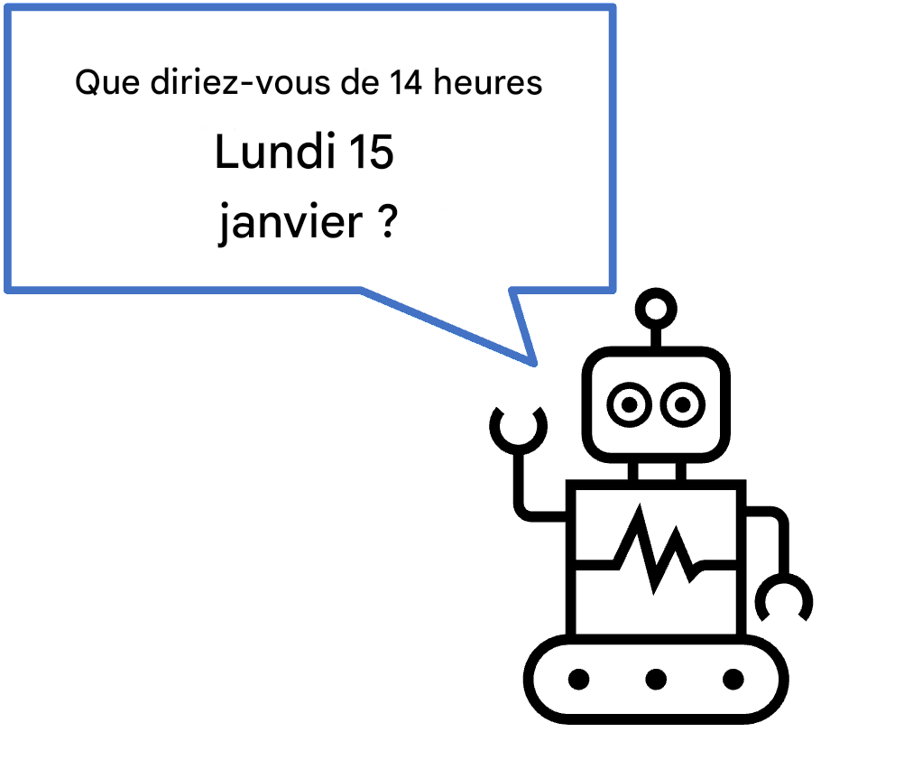 Chatbot suggérant des horaires