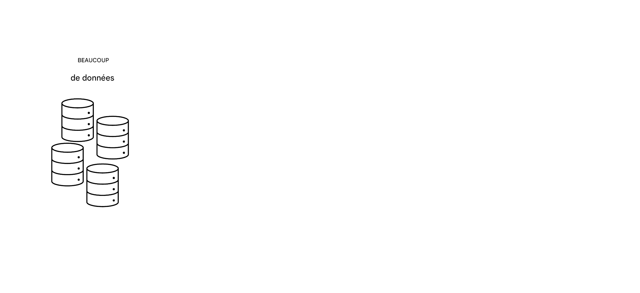 Une image de bases de données et les mots «Lots of data »