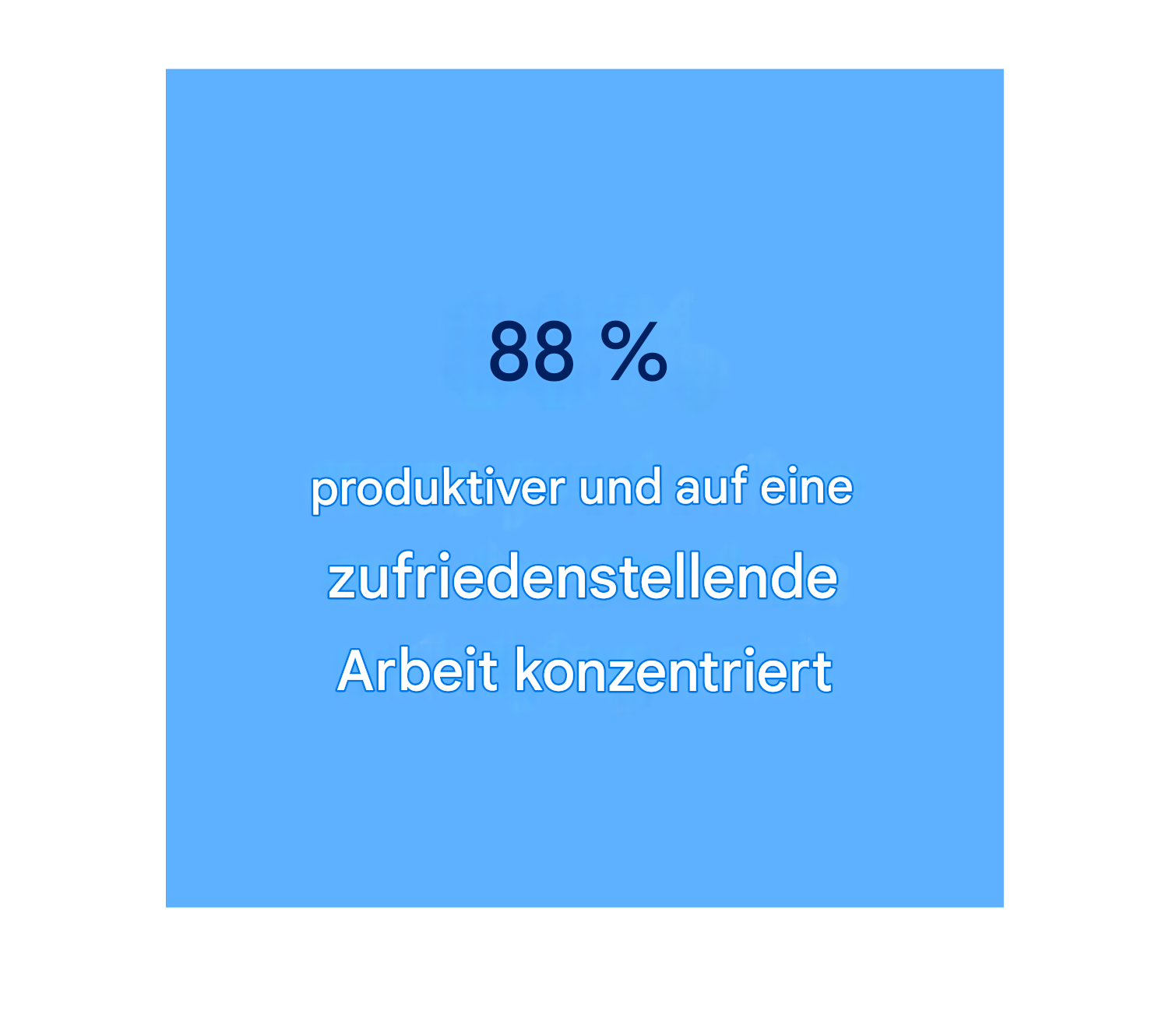 88% produktiver und konzentrierter auf zufriedenstellende Arbeit