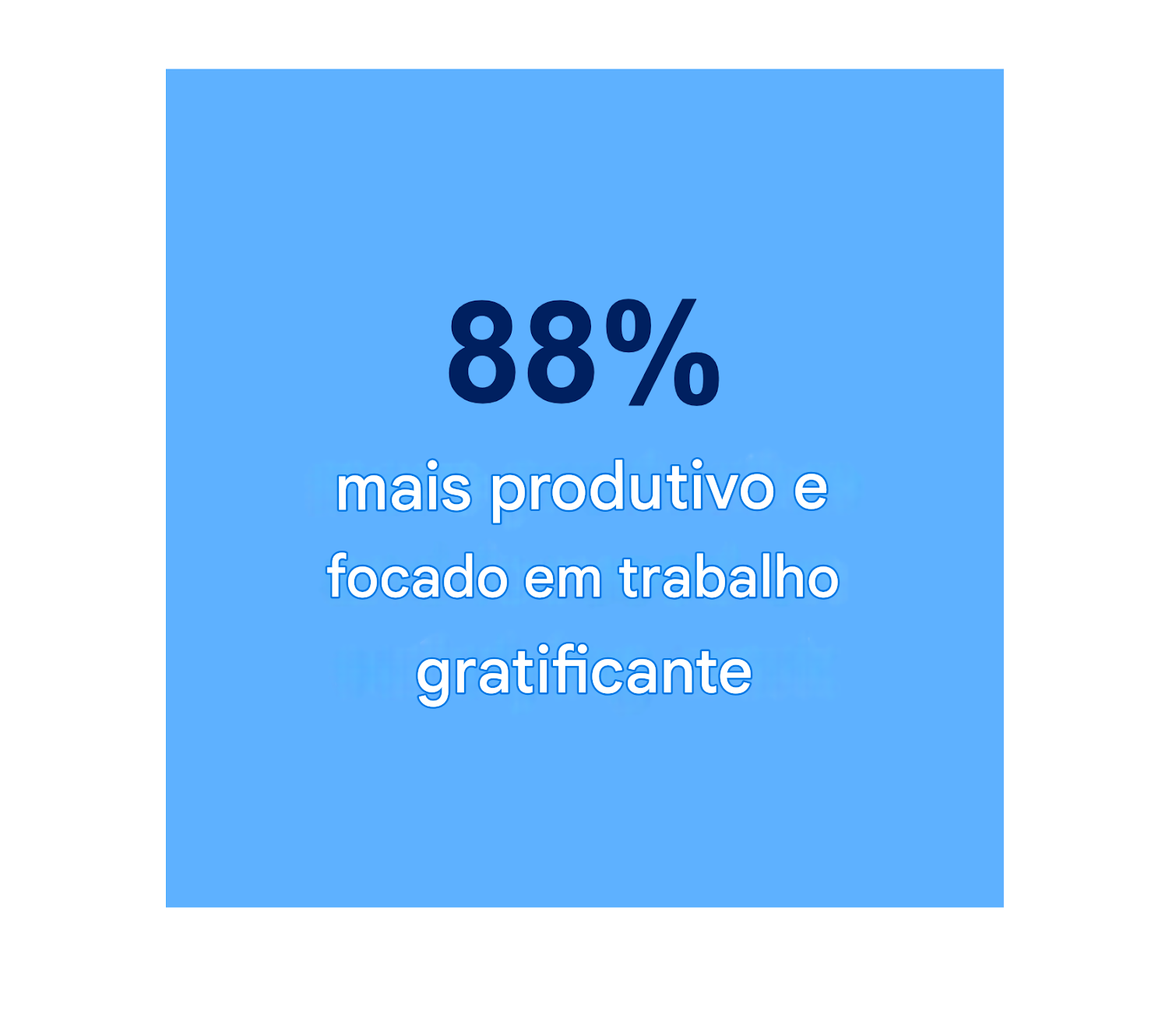 88% mais produtivo e concentrado em um trabalho satisfatório