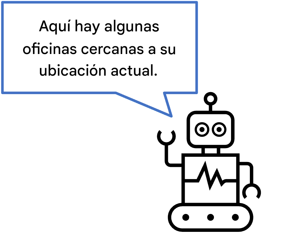 Un bot de chat que sugiere una ubicación
