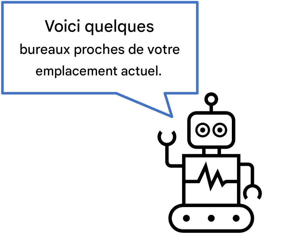 Chatbot suggérant un lieu