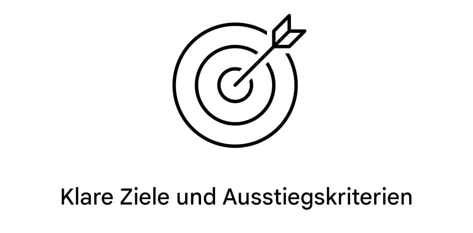 Klare Ziele und Ausstiegskriterien.