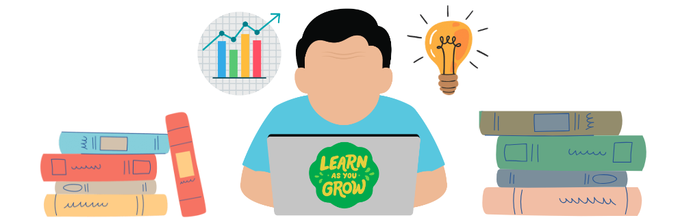 Person learning about data and analytics