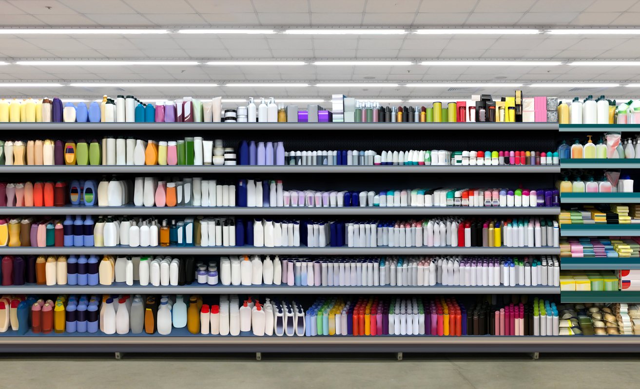 Example of a shampoo shelf in-store