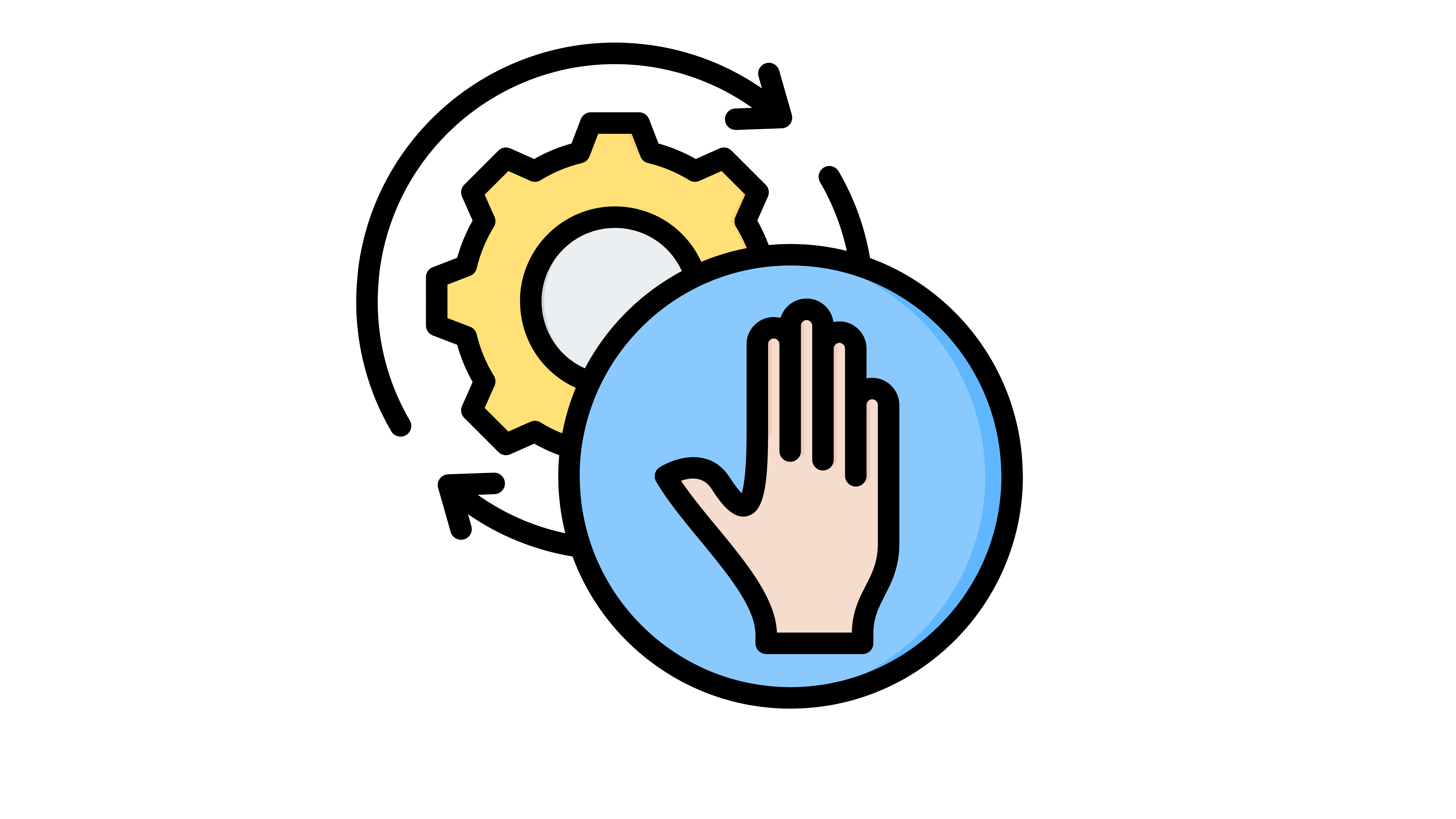 Image of a hand indicating stopping change