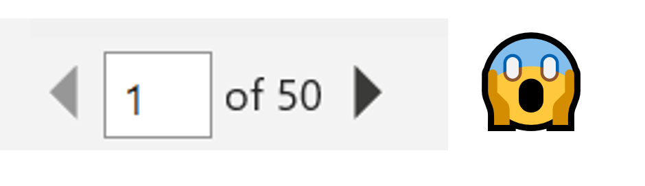 Printing of 50 pages and a scared emoticon