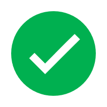 An icon representing a go - green circle with a white tick on it