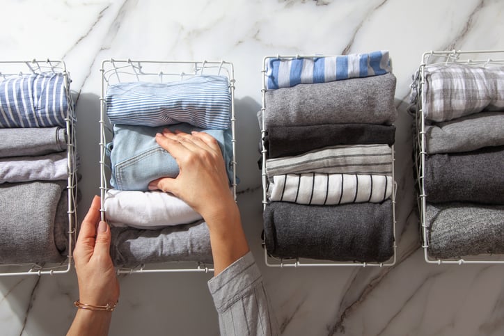 A pile of laundry to organize