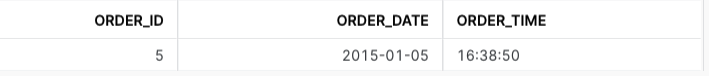 Before update orders table result