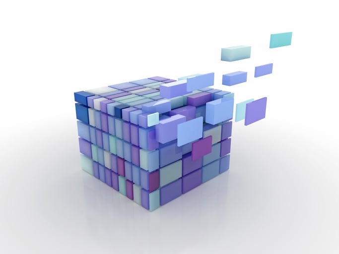 Container apps logo blue ball with two white circles and lines