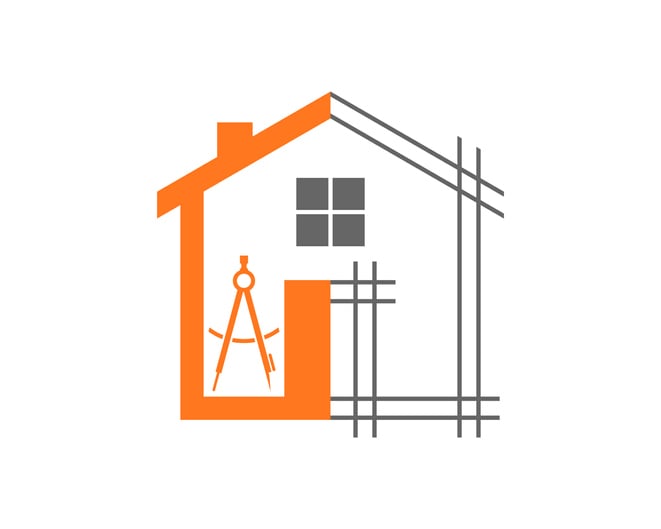 Image of a house with its outline in different colors as it is being redrawn