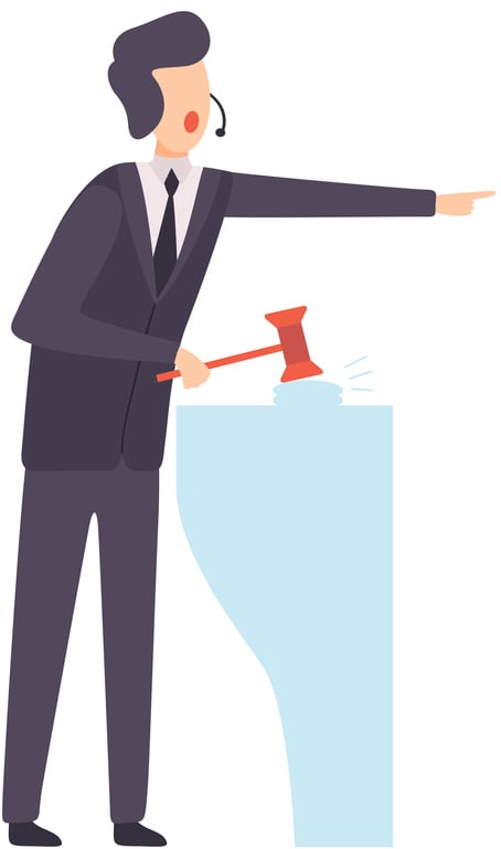 auctioneer with a gavel