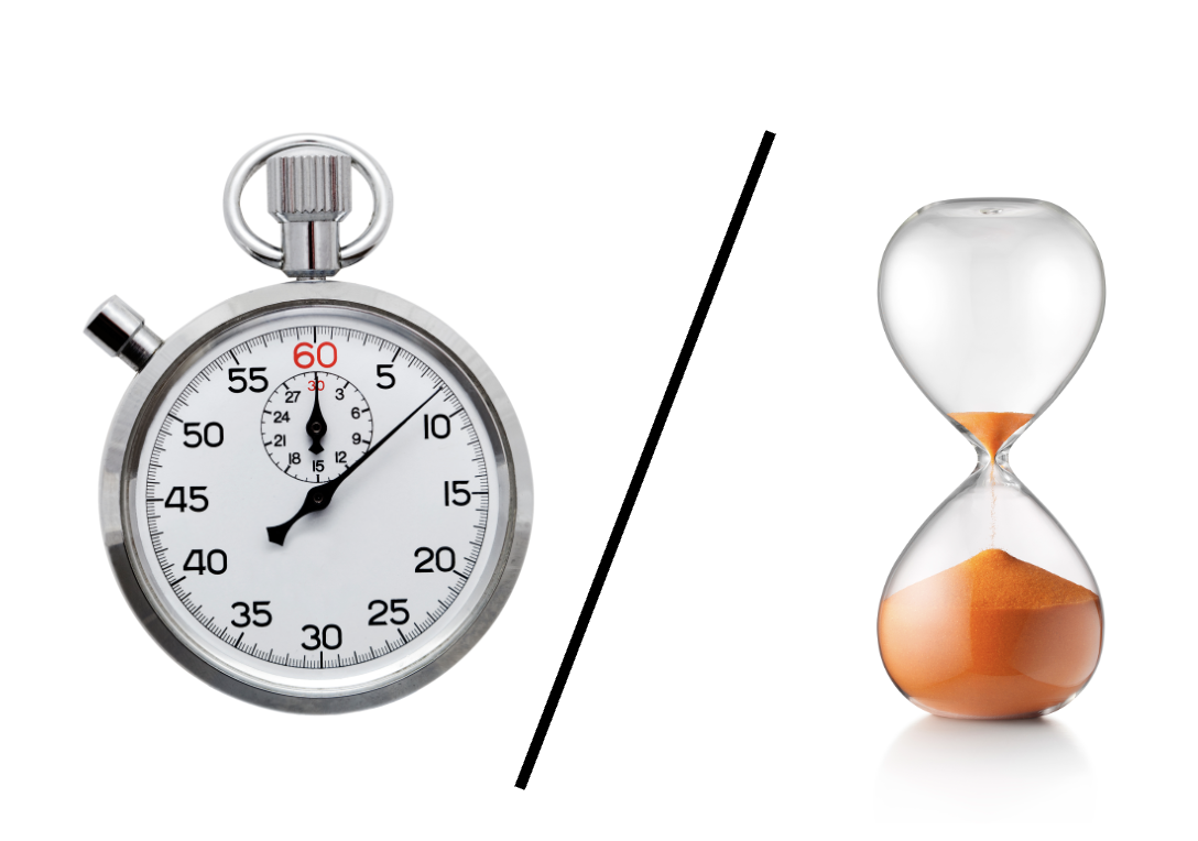 image of stop watch and a sand timer