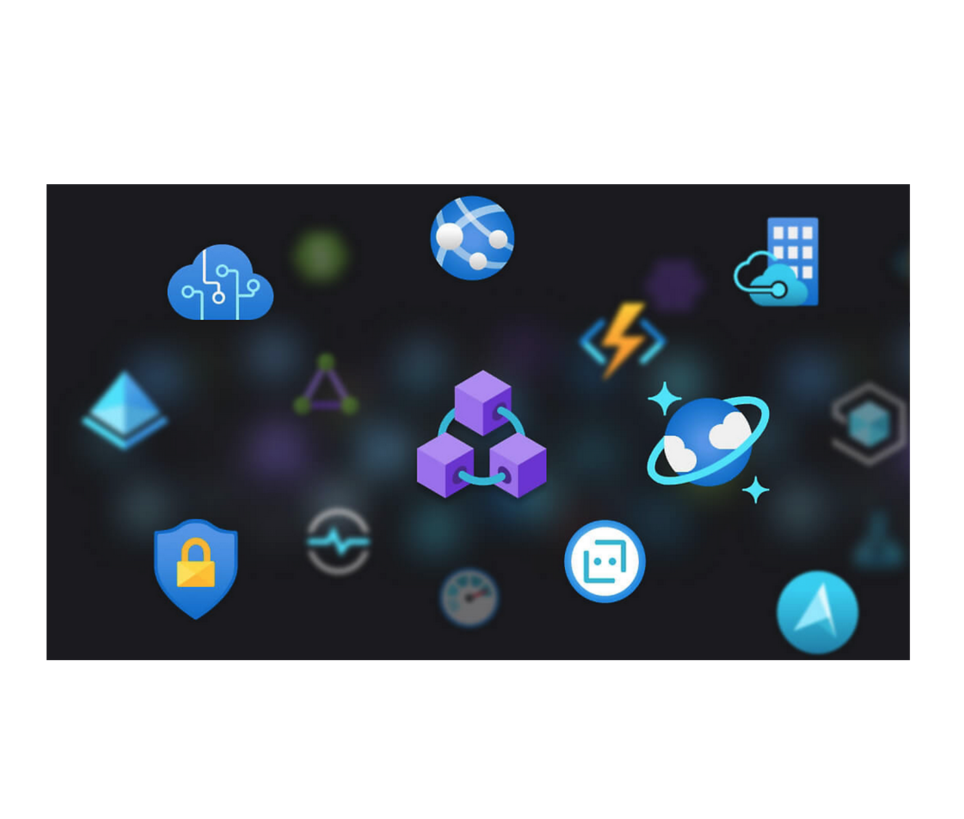 Image with multiple icons showing different Azure products