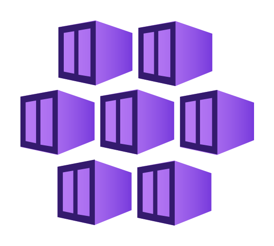 seven containers in purple