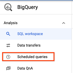 Scheduled queries interface within Google Cloud BigQuery