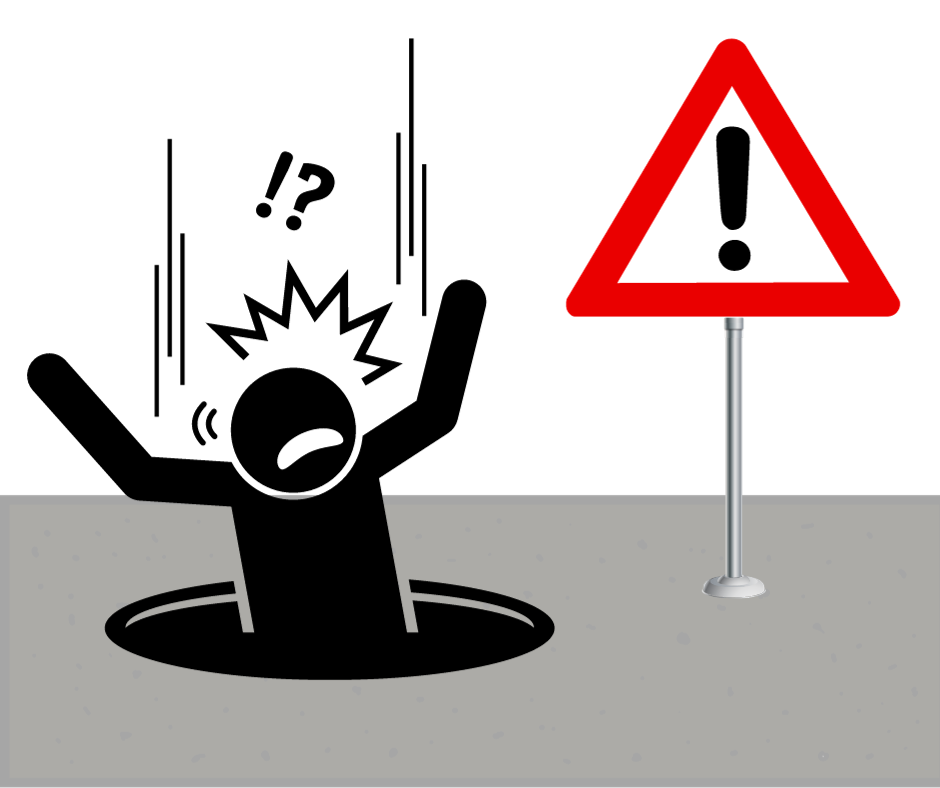 person falling over cliff to represent pitfalls