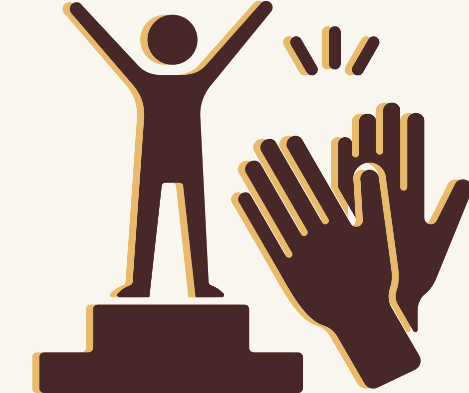 icon representing a person being publicly recognized