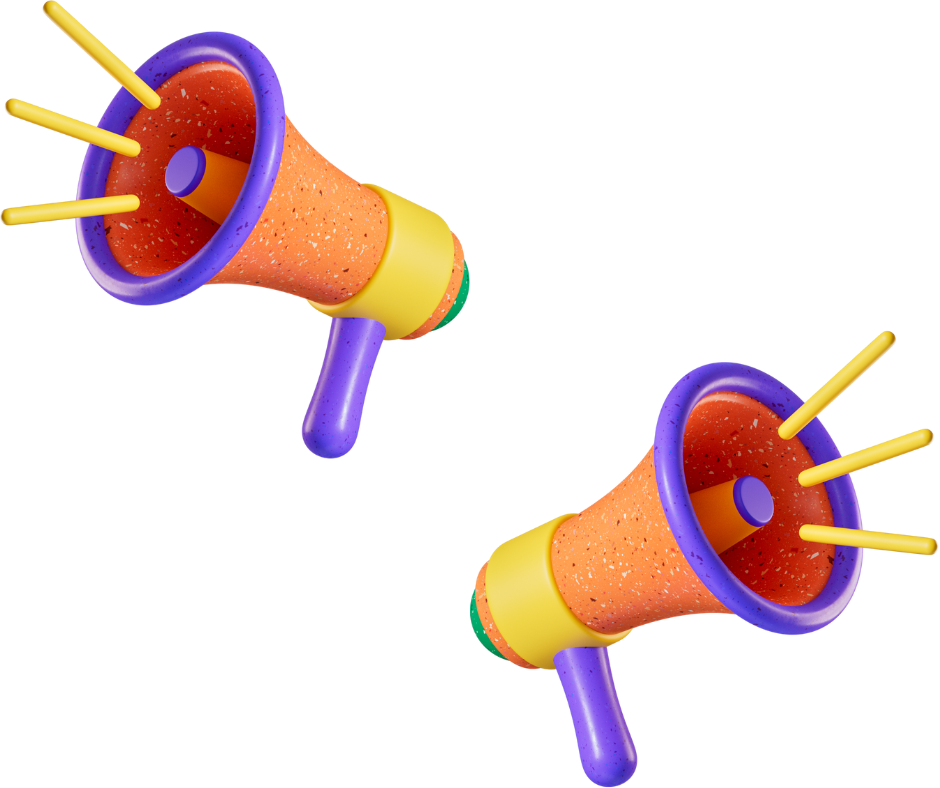 megaphone icons to represent sending widespread reminders
