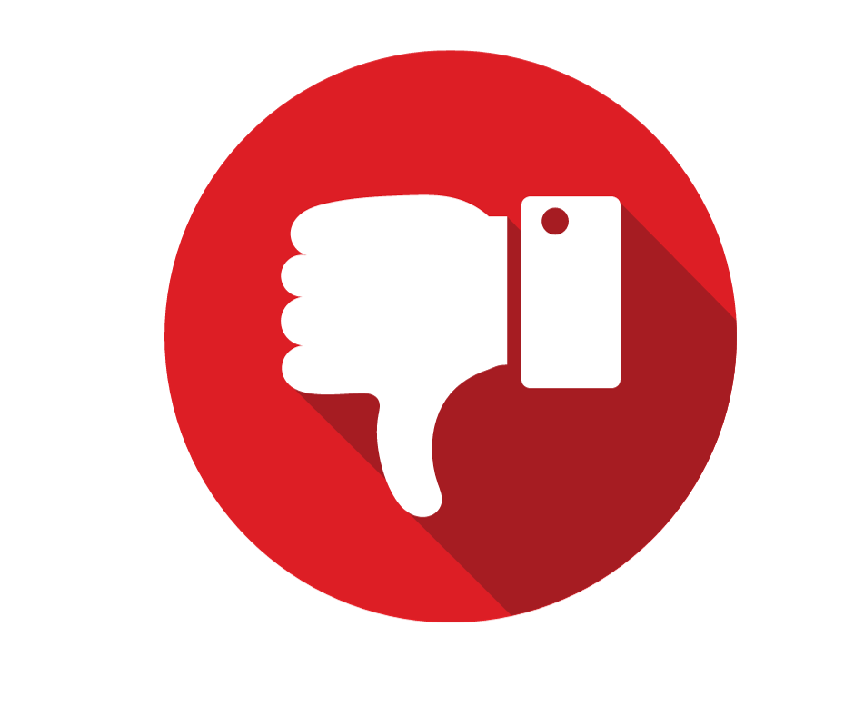 icon with a thumbs down inside a circle