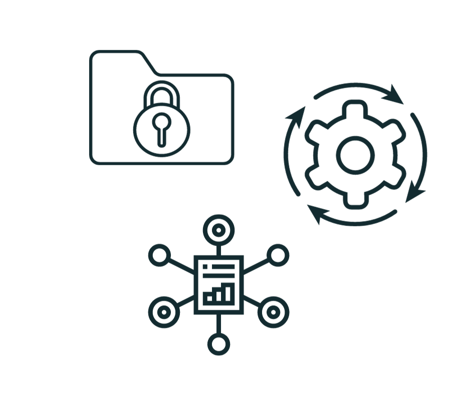 icons representing various elements of data security