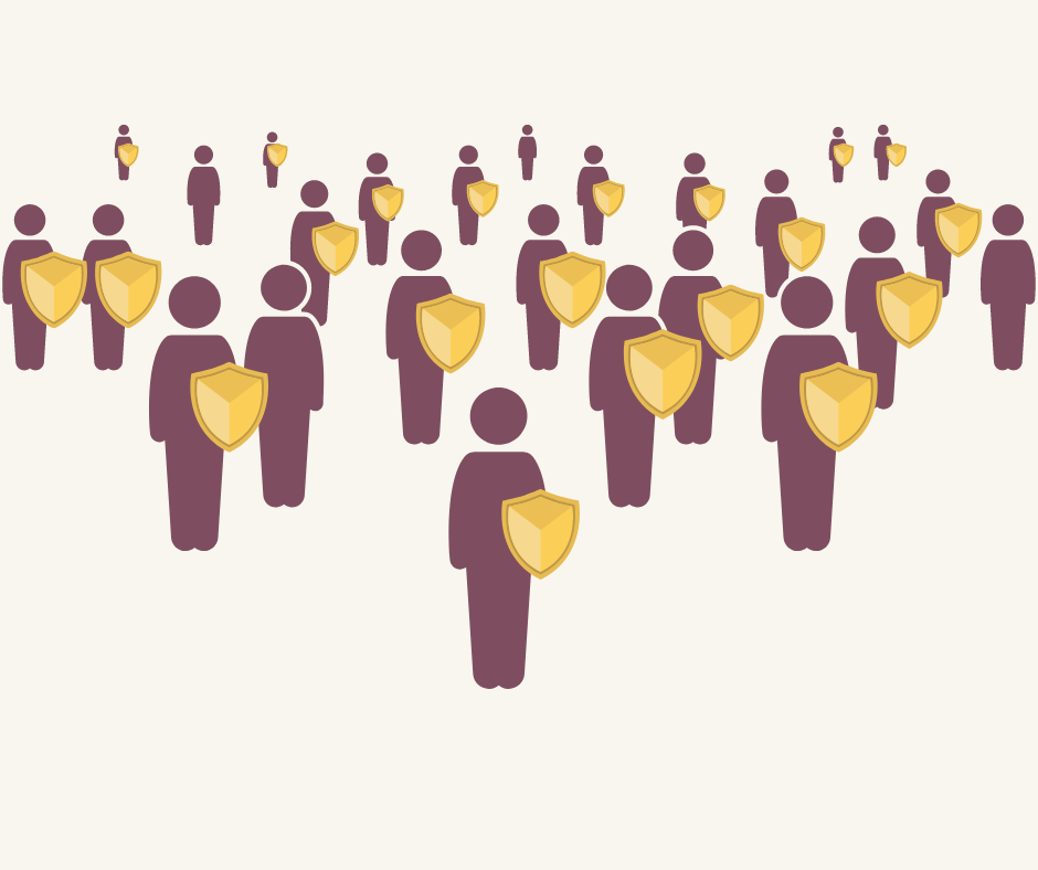 icon representing an army of data defenders