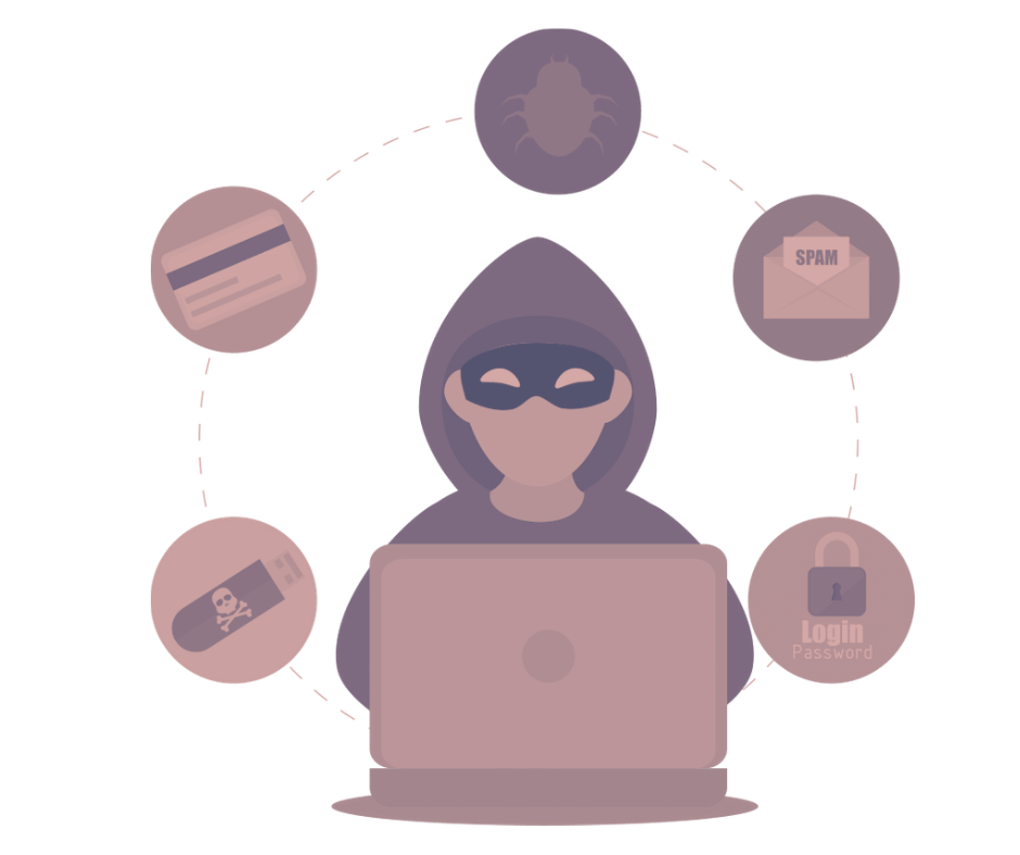 Hacker at a computer to represent security threats