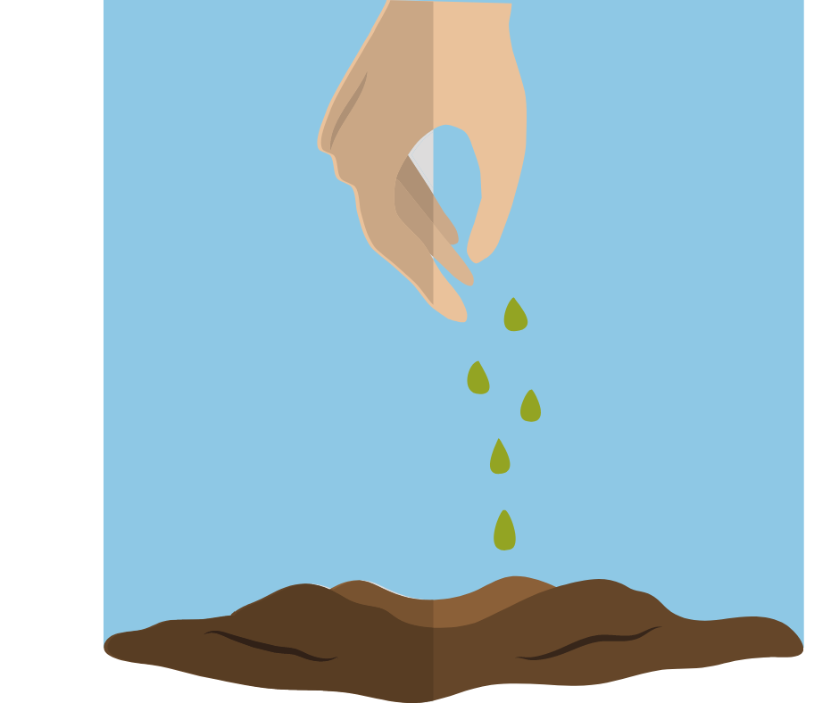 Hand planting a seed as a symbol of proactivity