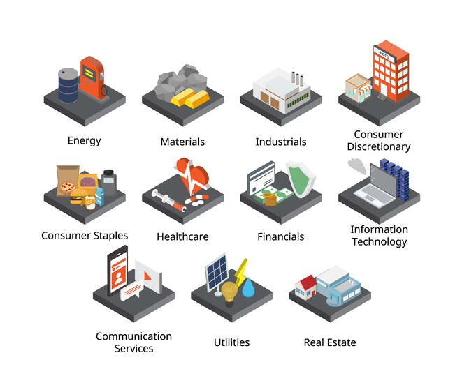 Image showing different cartoon images representing different industries