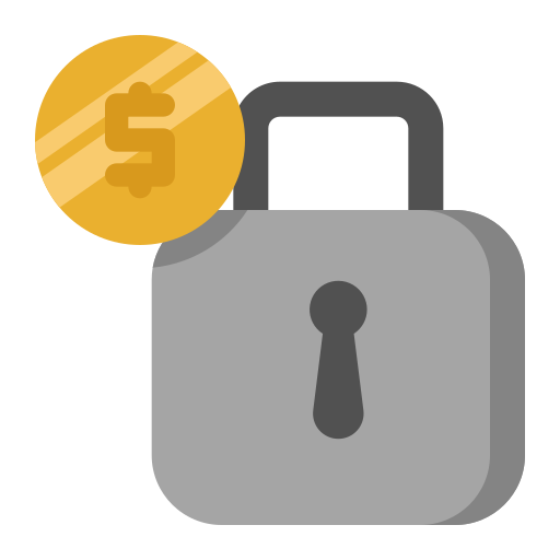 Padlock with money sign