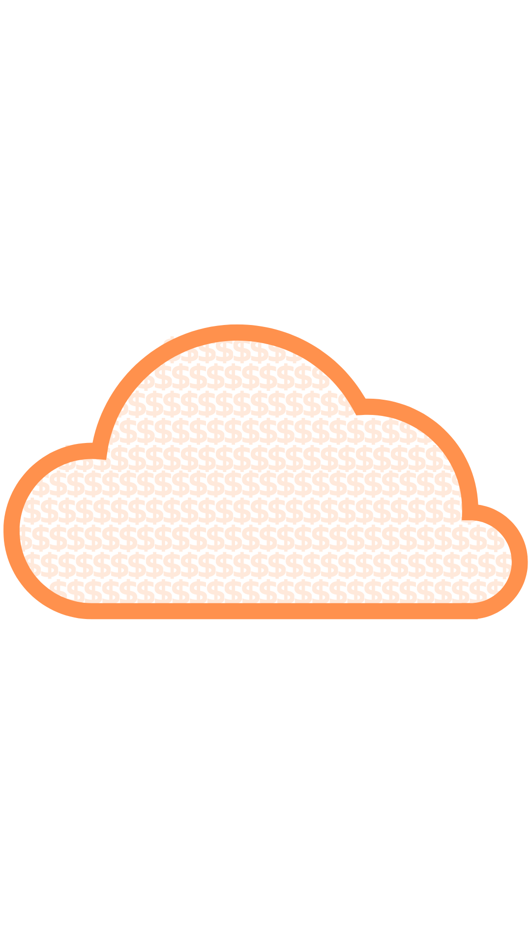 Image of cloud icon with dollar signs inside