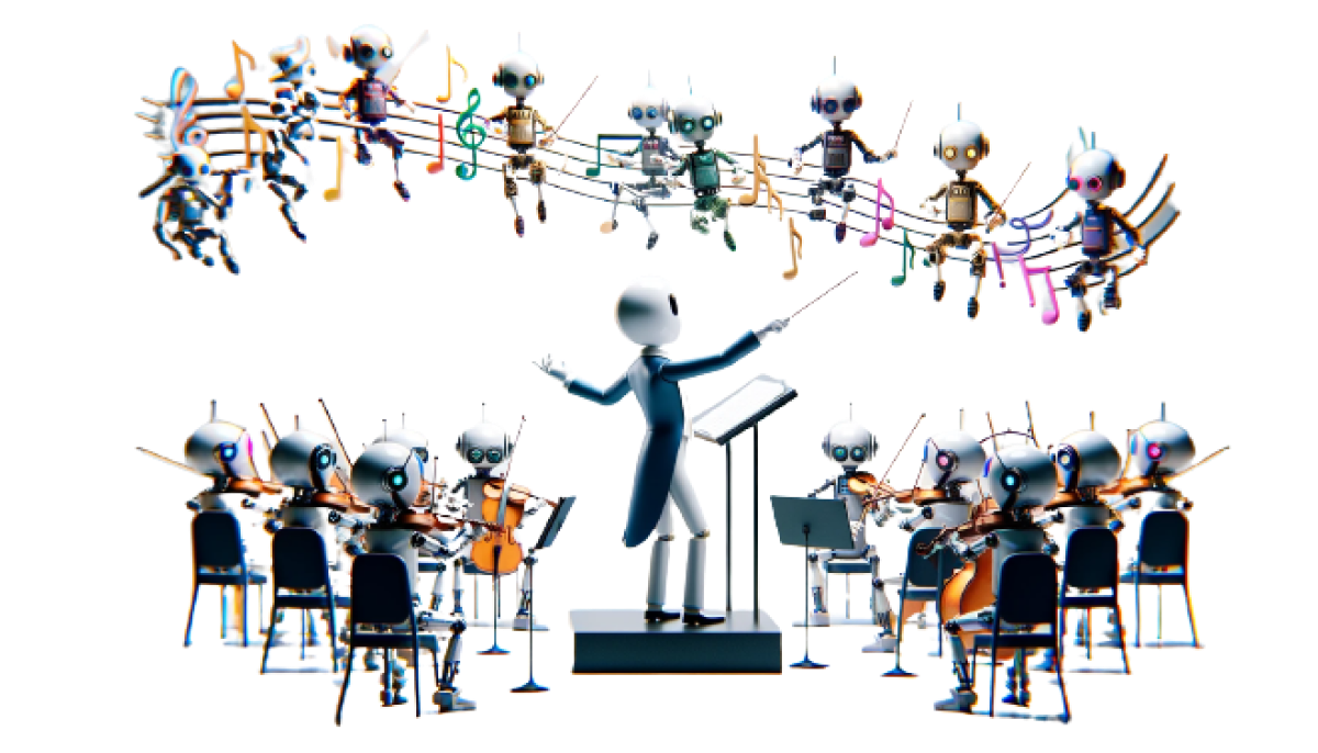 Ilustración de una orquesta