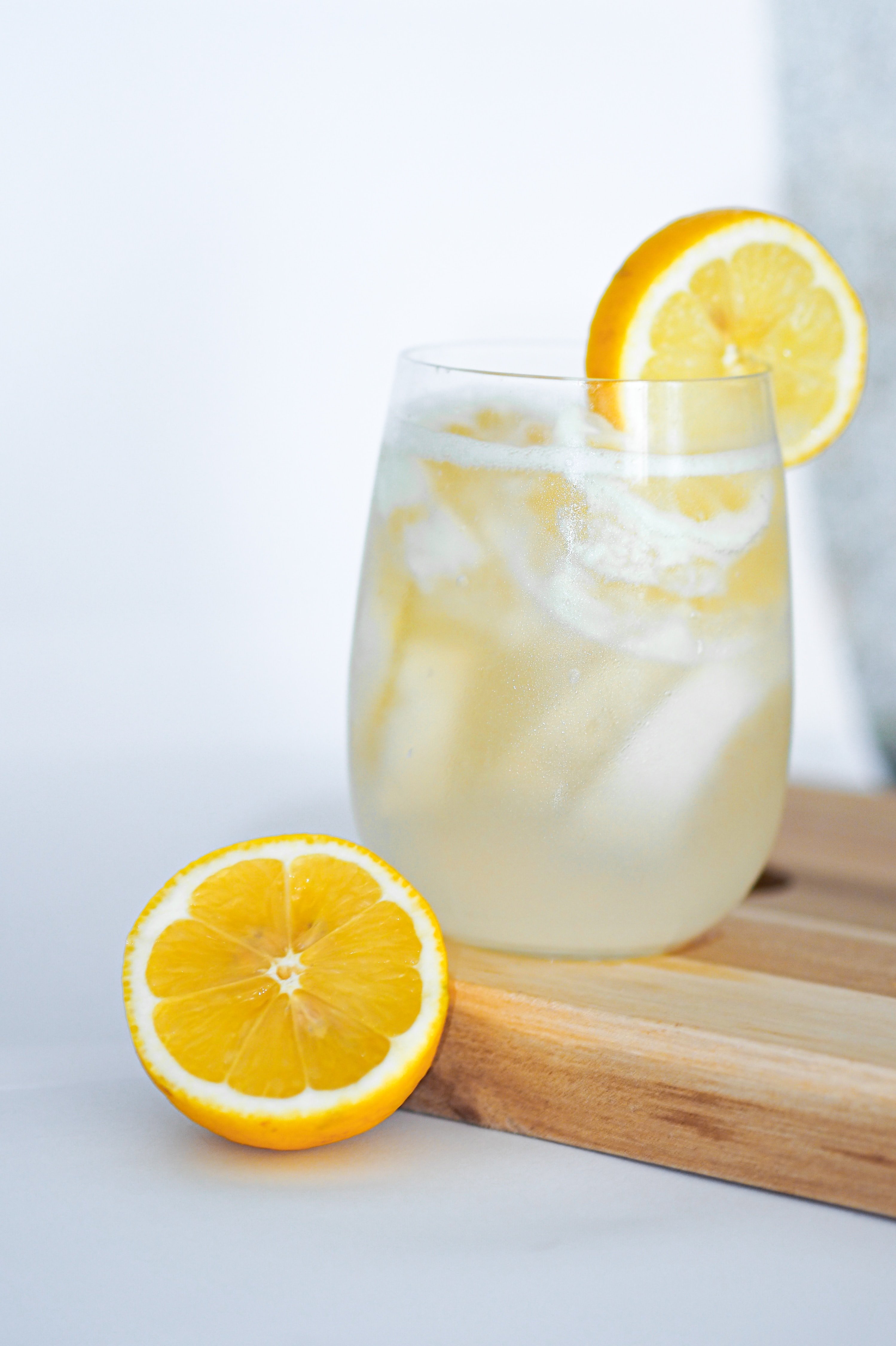 a glass of fresh lemonade