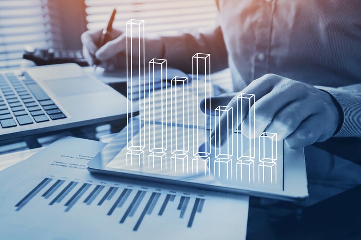 Image of a person looking at financial information