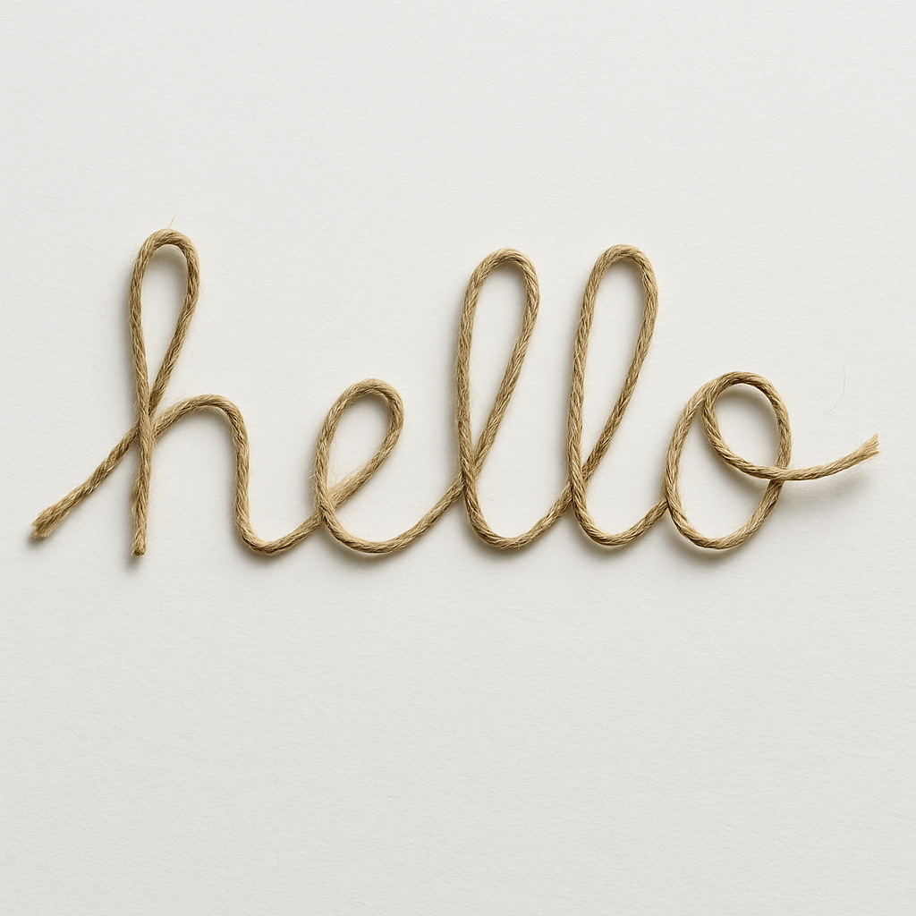 Hello written with string