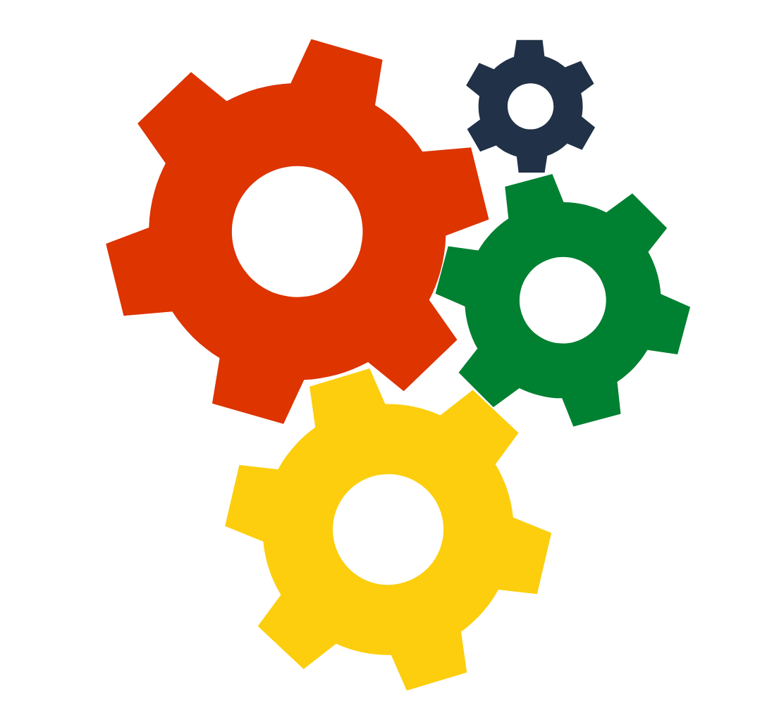 Developer workflow represented with gears