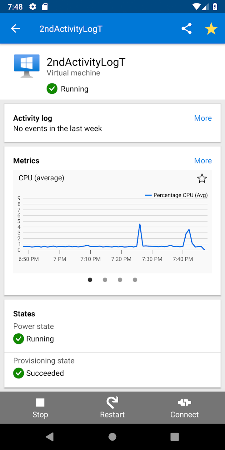 Screenshot of Azure Mobile, provided by Microsoft