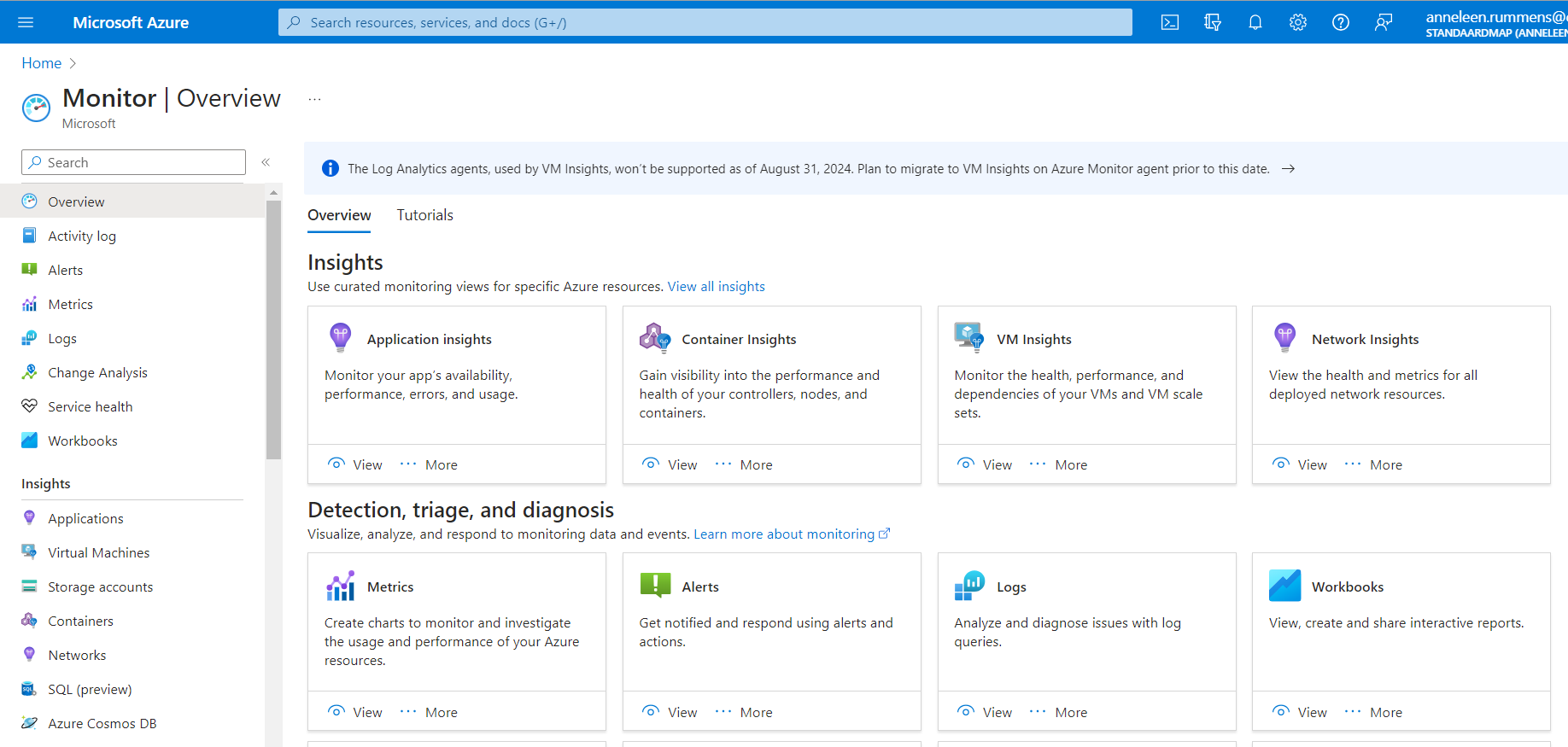 Screenshot of Azure Monitor